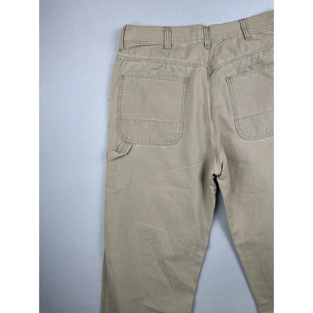 Old Navy Painter Pants 33x34 Beige Canvas Workwear Utility Y2K Wide Leg